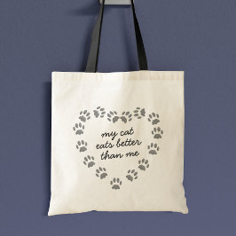 Funny Cat Paw Skriv ut Heart Quote Pet Tote Bag Tygkasse