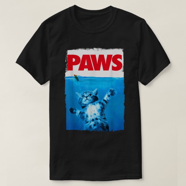 Funny Cat PAWS Parody Design T Shirt (Design framsida)