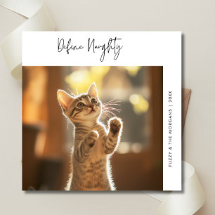 Funny Cat Photo Define Naughty jul Hund Pet Julkort