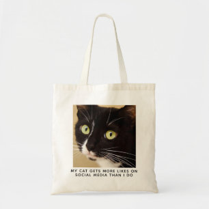 Funny Cat Photo Personlig Tygkasse