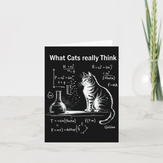 Funny Cat Physics Humor Design What Cats Really Th Kort (Framsida)