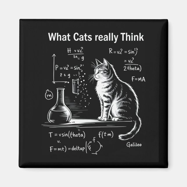 Funny Cat Physics Humor Design What Cats Really Th Magnet (Framsidan)