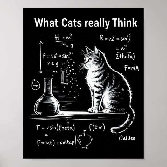Funny Cat Physics Humor Design What Cats Really Th Poster (Framsidan)