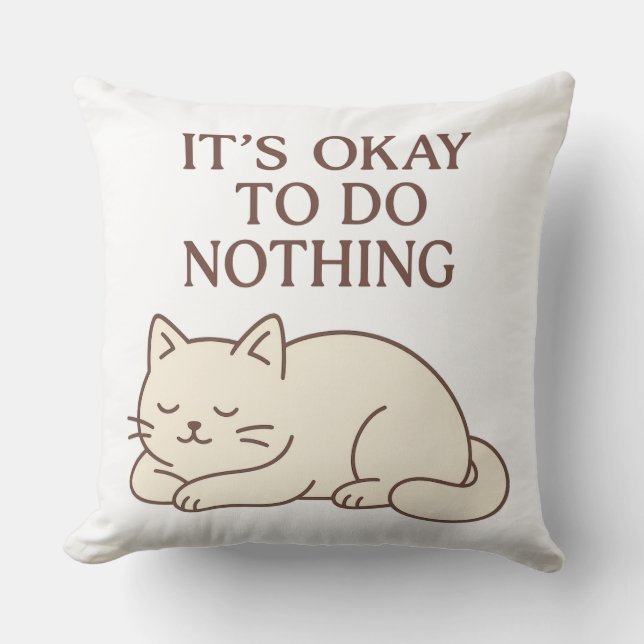 Funny Cat Pillow - Dekorativ kudde - Cute Design (Framsida)