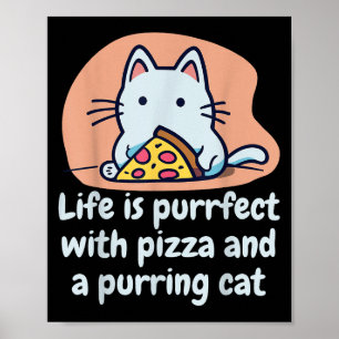 Funny Cat Pizza Älskare Kitten Cute Cat Superskoj  Poster