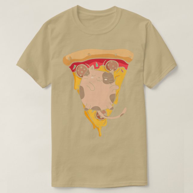 Funny Cat Pizza Premium  T Shirt (Design framsida)