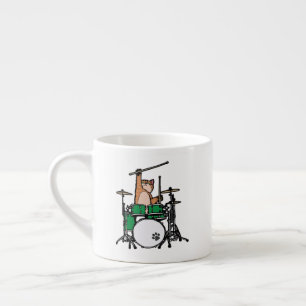 Funny Cat Played Drums, Cat Drummer, Drummer Gift Espressomugg