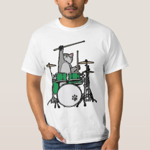 Funny Cat Played Drums, Cat Drummer, Drummer Gift T Shirt