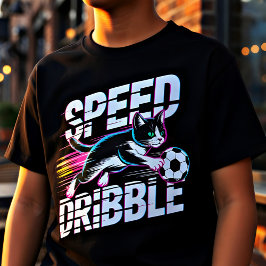 Funny Cat Playing Soccer - Gift for Kids & Teens T Shirt