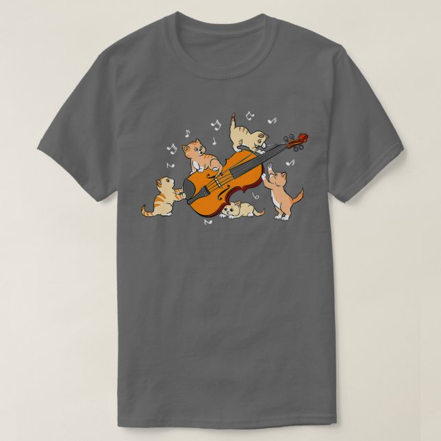 Funny Cat PlutViolin Player T Shirt (Design framsida)
