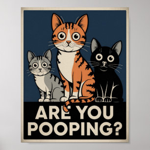 Funny Cat Poster Pooping? Kattkonst