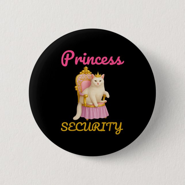Funny Cat Princess Security Meme Cute Kattunge Hum Knapp (Framsida)