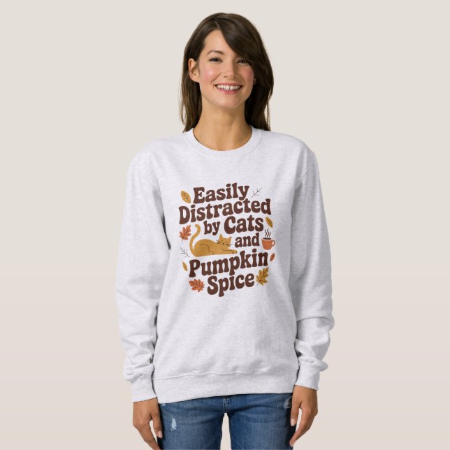 Funny Cat - Pumpkin Spice Älskare Fall T Shirt (Hel framsida)
