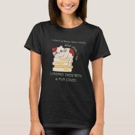 Funny Cat Pun för bokmaskar T Shirt