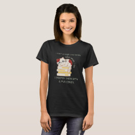 Funny Cat Pun för bokmaskar T Shirt