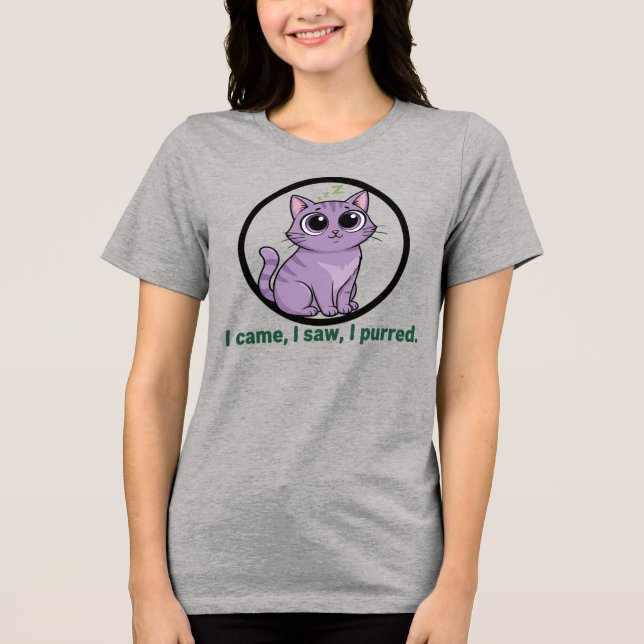 Funny Cat Pun "I Saw I PUDIE" Tee (Framsida)
