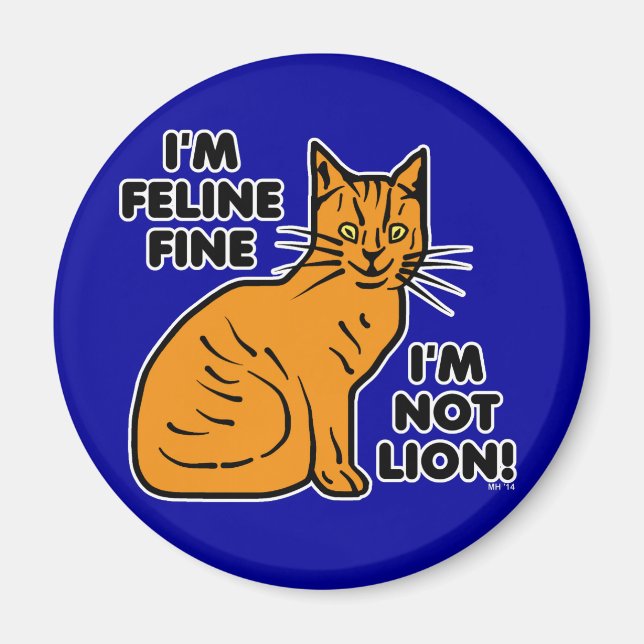 Funny Cat Pun Orange Kattdjur Bra Kattunge Magnet (Framsidan)