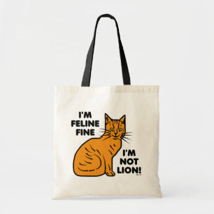Funny Cat Pun Orange Kattdjur Bra Kattunge Tygkasse