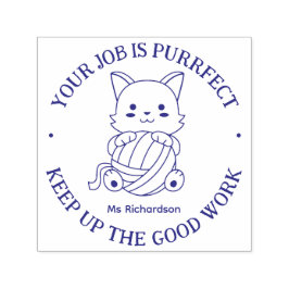 Funny Cat Pun Perfekt Job Lacher Encouragement Självfärgande Stämpel