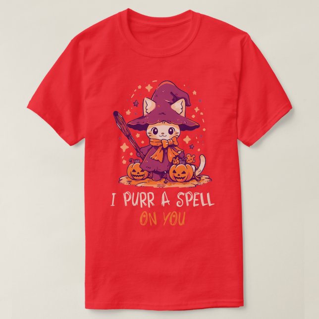 Funny Cat Pun Witch Spell Graphic Manar Kids Women T Shirt (Design framsida)