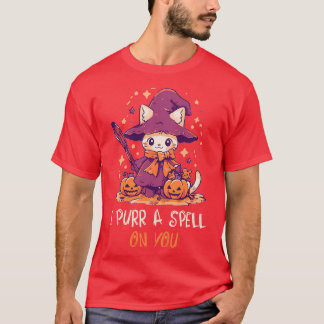 Funny Cat Pun Witch Spell Graphic Manar Kids Women T Shirt