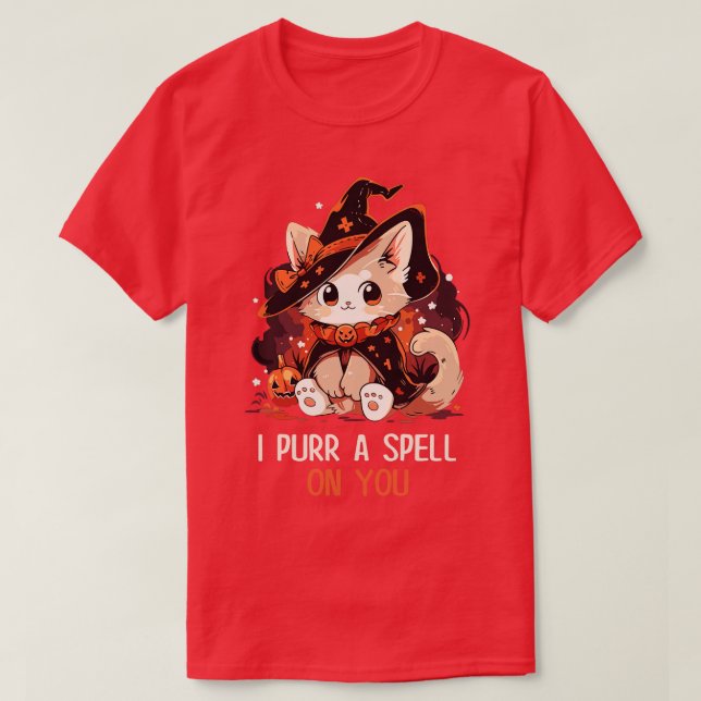 Funny Cat Pun Witch Spell Graphic Manar Kids Women T Shirt (Design framsida)
