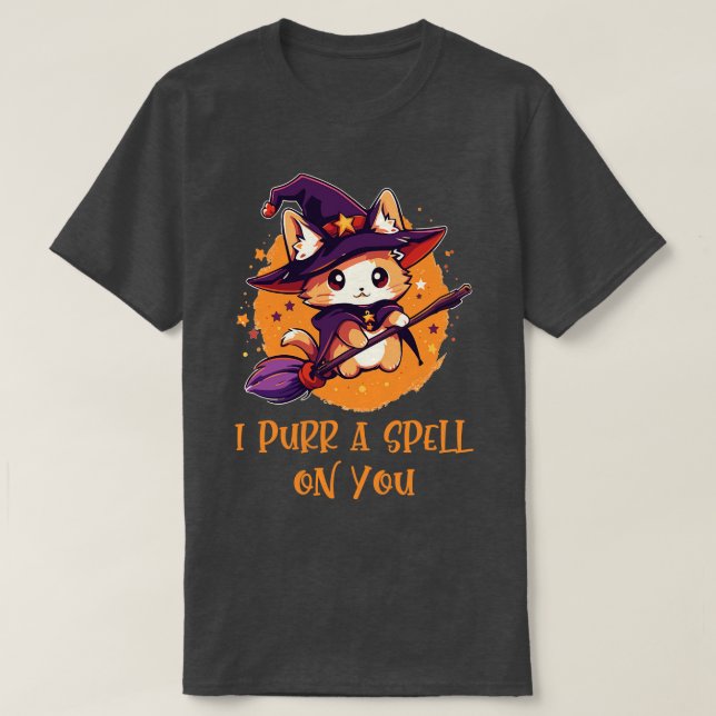 Funny Cat Pun Witch Spell Graphic Manar Kids Women T Shirt (Design framsida)