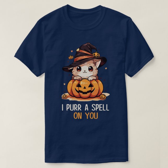 Funny Cat Pun Witch Spell Graphic Manar Kids Women T Shirt (Design framsida)