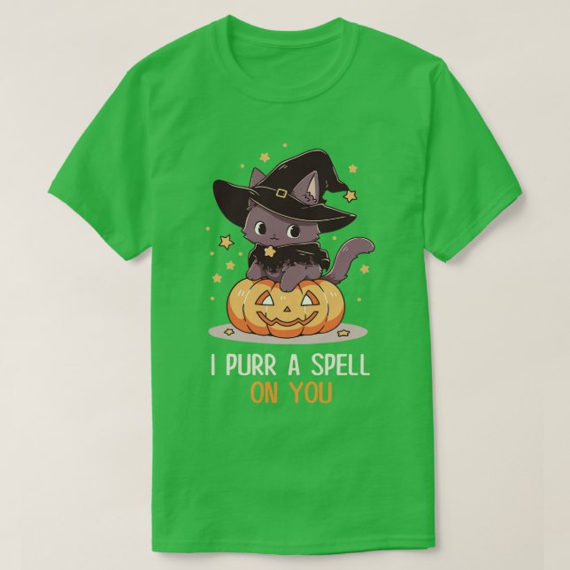 Funny Cat Pun Witch Spell Graphic Manar Kids Women T Shirt (Design framsida)