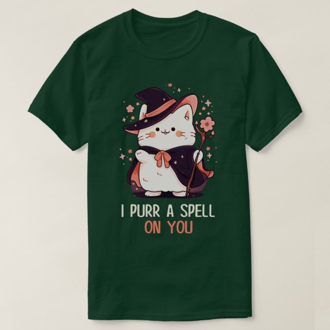 Funny Cat Pun Witch Spell Graphic Manar Kids Women T Shirt (Design framsida)