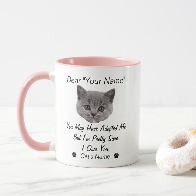 Funny Cat Quote | Anpassningsbar Cats foto och Nam Mugg (Med munk)