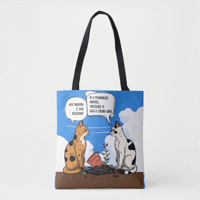 Funny Cat Quote Witty Cat Lover Tote Tygkasse (Framsida)
