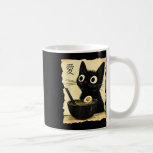 Funny Cat Ramen Graphic Tee Japanska Kawaii Anime Kaffemugg