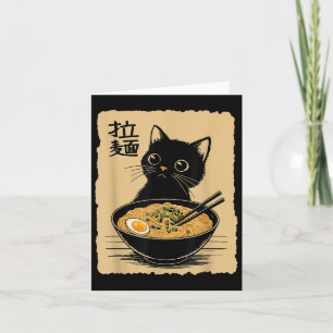 Funny Cat Ramen Tee Cute Kawaii Japansk Anime Noo Kort
