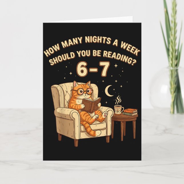 Funny Cat Reading 6-7 Meme Englieacher Book Lover  Kort (Framsida)