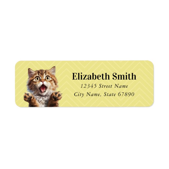 Funny Cat Returetiketters Returadress Etikett (Framsidan)