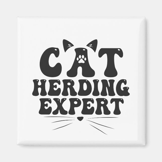 Funny Cat Samlare Expert humous Animal Cat Lover Magnet (Framsidan)