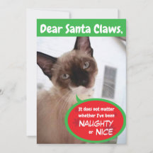 Funny Cat Santa Klo Julhälsningar Card