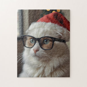 Funny Cat Santa Puzzle - Jigszawa - jul Pussel