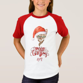 Funny Cat Santa Winter God jul T Shirt