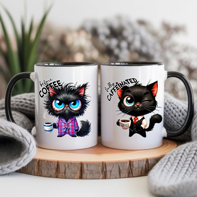 Funny Cat Sarcastic Animal Quote Coffee  Magisk Mugg (Skapare uppladdad)