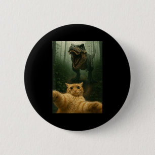 Funny Cat Selfie Dinosaur Meme Animals Älskare Gra Knapp