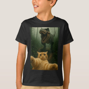 Funny Cat Selfie Dinosaur Meme Animals Älskare Gra T Shirt
