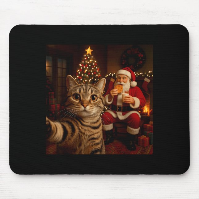 Funny Cat Selfie Santa Claus Eating Cookies Christ Musmatta (Framsidan)
