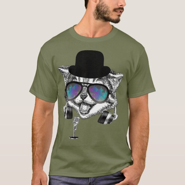 Funny Cat Shirt Amateur Ham Radio Operator Talk T (Framsida)