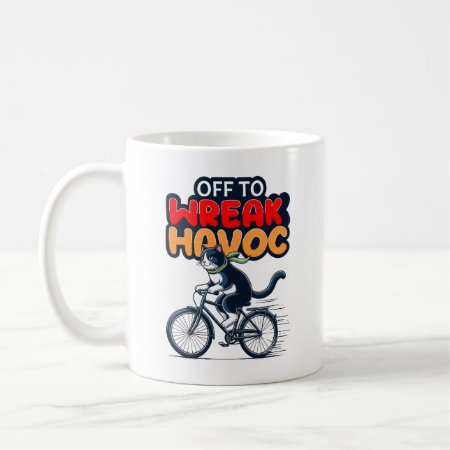 Funny Cat Shirt | Av till Wreck Havoc Kaffemugg (Vänster)