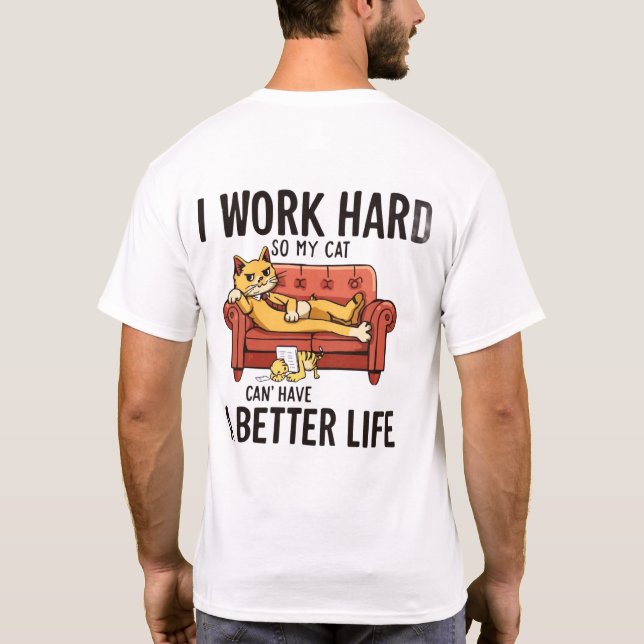 Funny Cat Shirt T Shirt (Baksida)