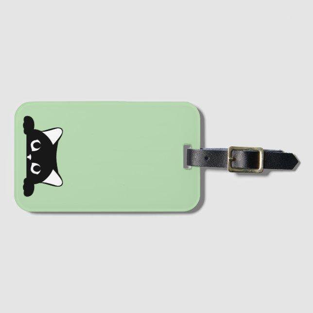 Funny Cat Silhouette Bagagebricka (Framsida horisontal)