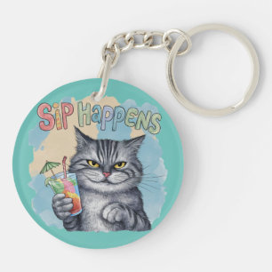 Funny Cat Sip Happens