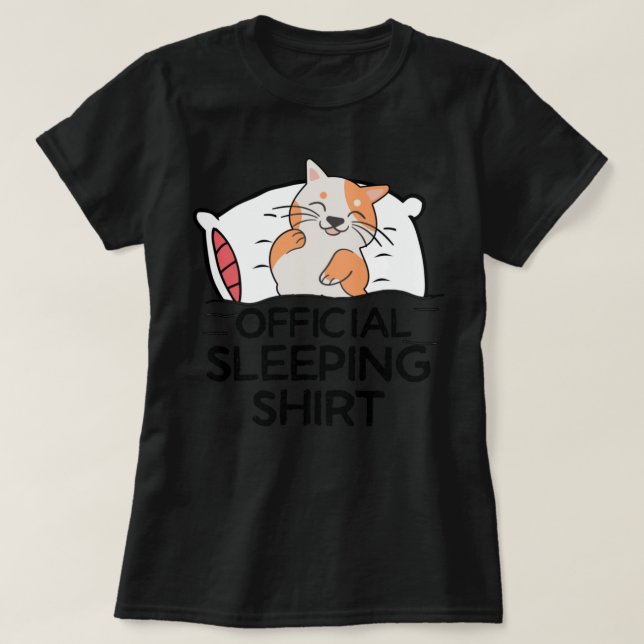 Funny cat Sleeping shirt pajamas ,Cute napping Cat T (Design framsida)